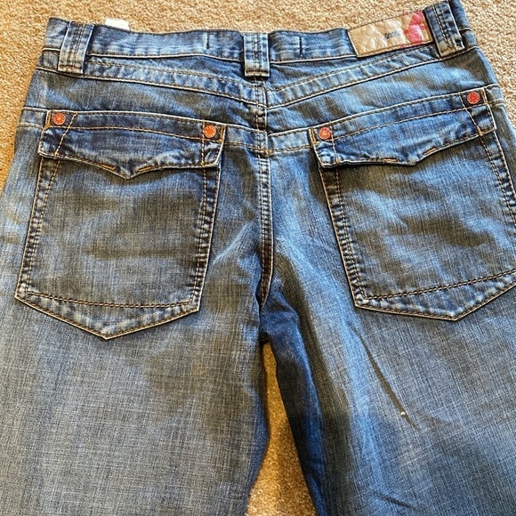 Zara 1975 Loose Fit Straight Low Rise Button Fly Mens Jeans Size W36 L34 TALL - Picture 5 of 16